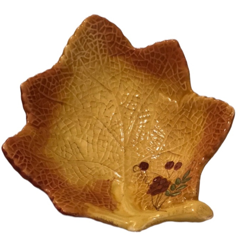 Fall Leaf Decorative Dish- Ceramic Autumn Leaf Bowl
